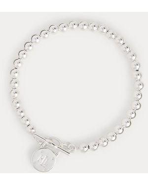 Ralph Lauren Pulsera Con Cuentas De Plata De Ley - Blanco