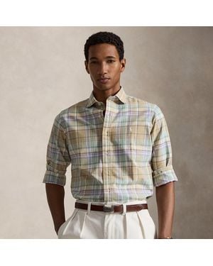Polo Ralph Lauren Custom Fit Plaid Oxford Shirt - Grey