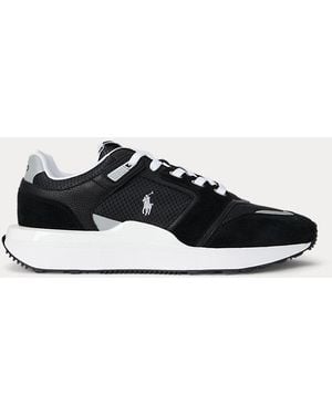 Polo Ralph Lauren Baskets Train 89 V2 À Pans En Daim - Noir