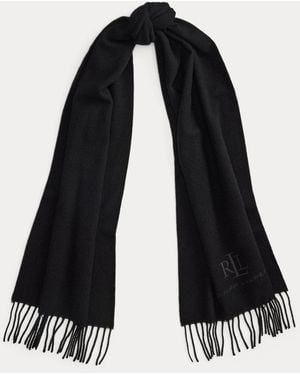 Ralph Lauren Wool-Cashmere Herringbone Scarf - Black