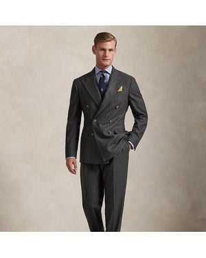 Ralph Lauren Polo Tailored Fit Pinstripe Wool Suit - Black