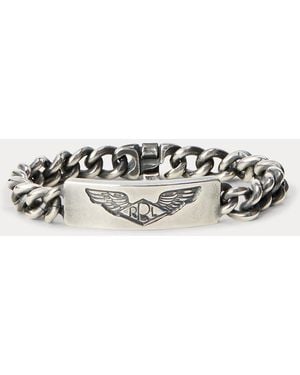 RRL Ralph Lauren Handmade Sterling Id Bracelet - White