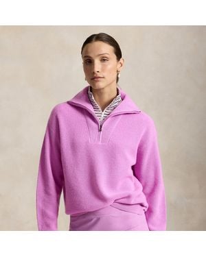 Ralph Lauren Washable Cashmere Half-Zip Sweater - Pink