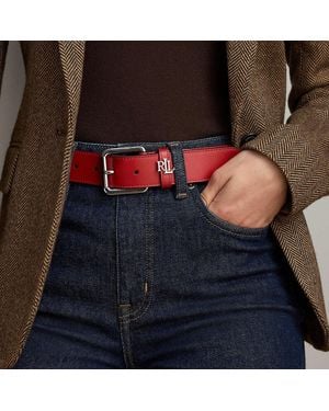 Ralph Lauren Logo-Keeper Leather Belt - Brown