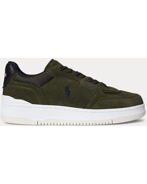 Polo Ralph Lauren Open Masters Suede-Panelled Trainer - Green