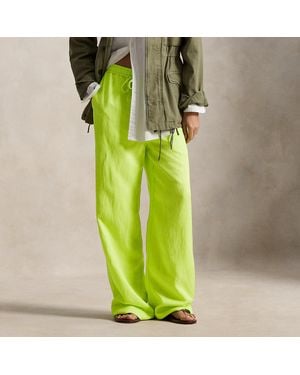 Polo Ralph Lauren Twill Drawstring Wide-Leg Trousers - Green