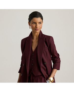 Ralph Lauren Double-Breasted Wool-Blend Twill Blazer - Brown