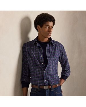 Polo Ralph Lauren Kariertes Custom-Fit-Hemd Aus Twill - Blau