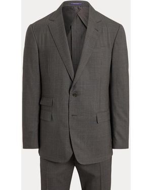 Ralph Lauren Kent Hand-Tailored Glen Plaid Wool Suit - Grey