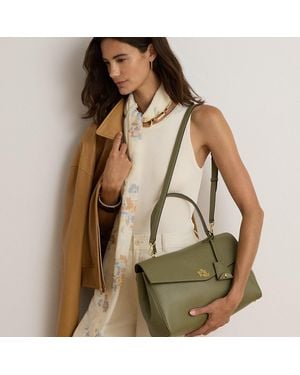 Ralph Lauren Bolso Satchel Farrah Mediano De Napa - Verde