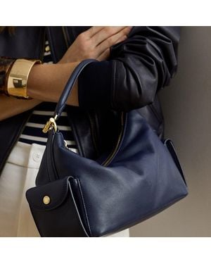 Ralph Lauren Small Blaike Nappa Leather Shoulder Bag - Blue