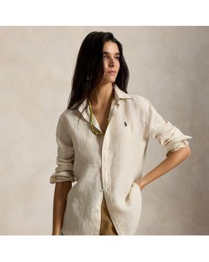 Polo Ralph Lauren Classic Fit Striped Linen Shirt - Natural