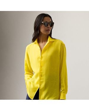Ralph Lauren Ralph Lauren Capri Relaxed Fit Linen Voile Shirt - Yellow