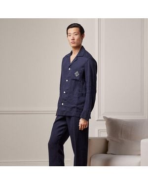 Ralph Lauren Monogramm-Pyjama Aus Leinen - Blau