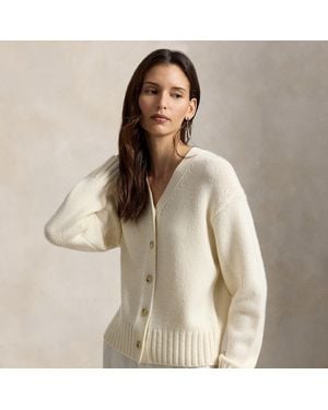 Ralph Lauren Cashmere V-Neck Cardigan - Natural