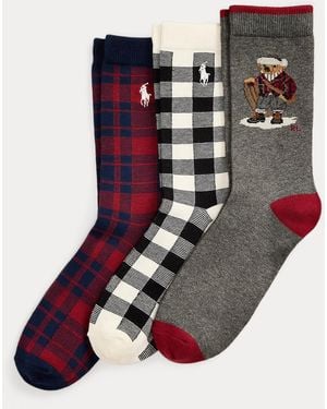 Polo Ralph Lauren Ralph Lauren Boy's Polo Bear Crew Sock 3-Pack - Multicolor