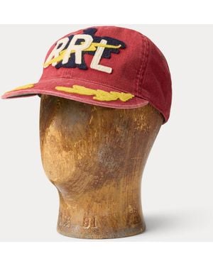 RRL Logo-Appliquéd Twill Ball Cap - Red