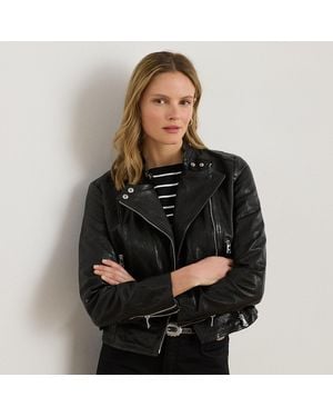 Ralph Lauren Tumbled-leather Jacket - Black