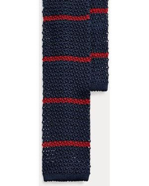 Polo Ralph Lauren Cravatta in maglia di seta a righe - Blu