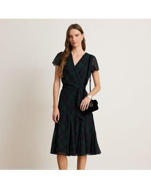 Ralph Lauren Watch Georgette Surplice Dress - Black