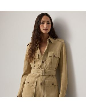 Ralph Lauren Gabbie Lamb-Suede Jacket - Natural