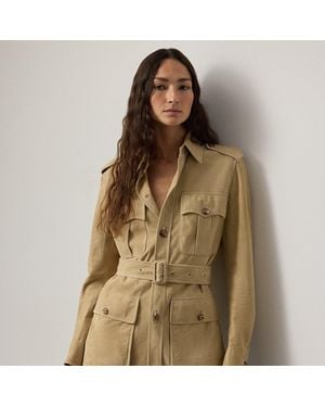 Ralph Lauren Gabbie Lamb-Suede Jacket - Natural