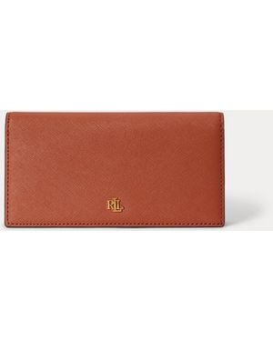 Ralph Lauren Ralph Lauren Crosshatch Leather Slim Wallet - Purple