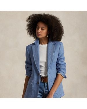 Polo Ralph Lauren Blazer in misto lino a spina di pesce - Marrone