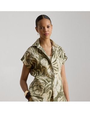 Ralph Lauren Relaxed Fit Print Short-Sleeve Shirt - Green