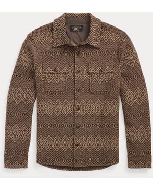 RRL Arbeitshemd-Pullover Aus Woll-Jacquard - Braun