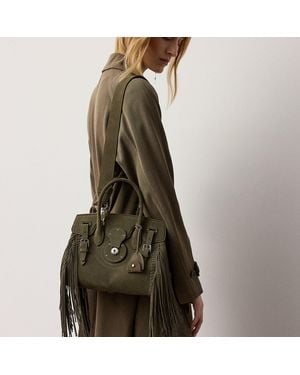 Ralph Lauren Bolso Soft Ricky 27 De Ante De Becerro - Verde
