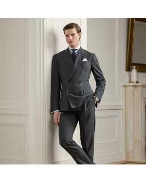 Ralph Lauren Kent Hand-Tailored Glen Plaid Suit - Grey