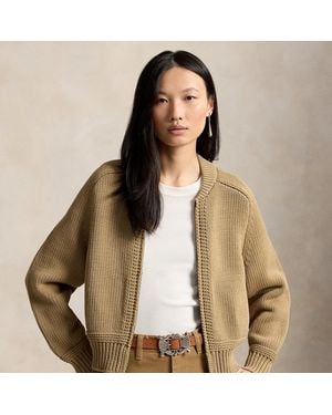Polo Ralph Lauren Cotton-Blend Full-Zip Jumper - Brown