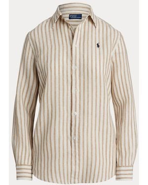 Polo Ralph Lauren Gestreiftes Classic-Fit Leinenhemd - Natur
