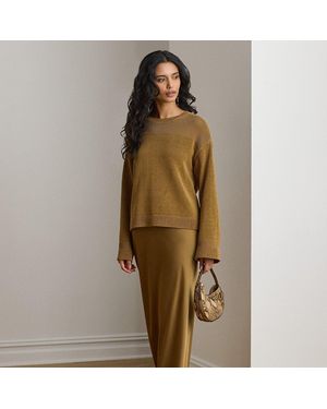 Ralph Lauren Maxifalda De Charmeuse De Raso - Verde
