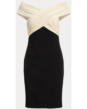 Ralph Lauren Two-Tone Off-The-Shoulder Cocktail Dress - Black