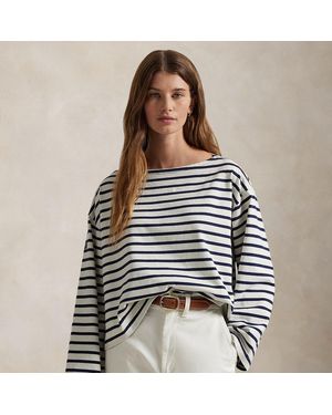 Polo Ralph Lauren Striped Boatneck Mariner T-Shirt - White
