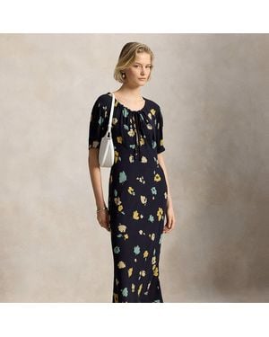 Polo Ralph Lauren Floral-Print Crepe Dress - Black