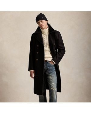 Ralph Lauren Wool-Blend Melton Topcoat - Black
