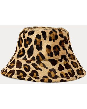 Ralph Lauren Print Leather Bucket Hat - Brown