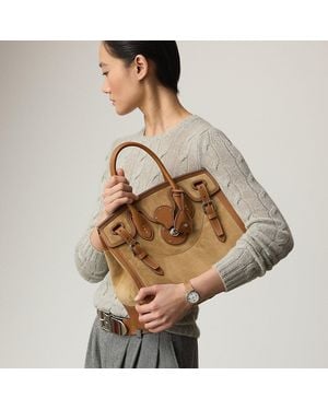 Ralph Lauren Tasche Soft Ricky 33 Aus Kalbswildleder - Braun