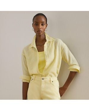 Ralph Lauren Relaxed Fit Striped Linen Shirt - Green
