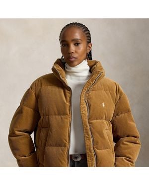 Polo Ralph Lauren Corduroy Down Puffer Jacket - Brown