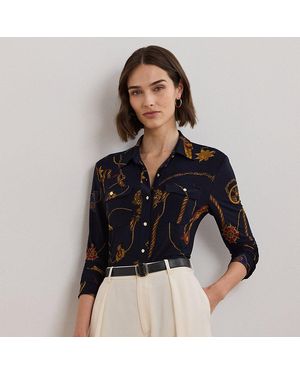 Ralph Lauren Petite - Slim Fit Belting-print Jersey Shirt - Black