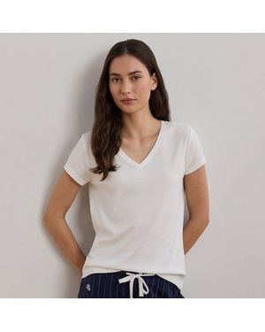 Ralph Lauren Cotton V-Neck Sleep Tee - White