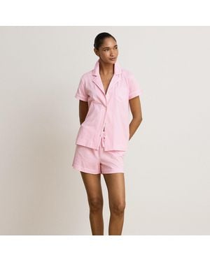 Ralph Lauren Gestreepte Jersey Pyjamaset Met Boxer - Roze