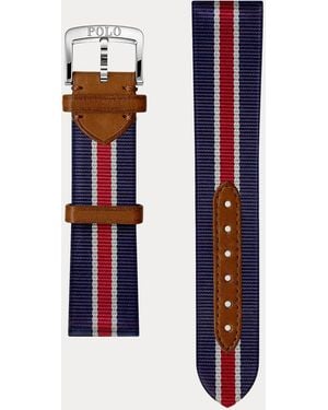 Polo Ralph Lauren Correa De Reloj De Seda Con Rayas - Azul
