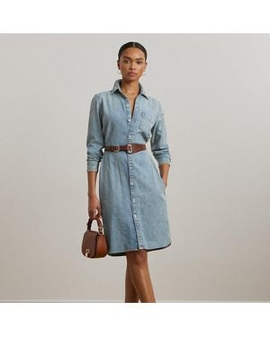 Ralph Lauren Chemisier in denim con cintura - Blu