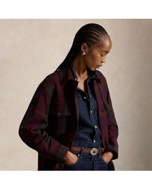 Polo Ralph Lauren Plaid Wool-Blend Twill Shirt Jacket - Black