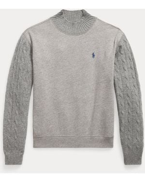 Polo Ralph Lauren Jersey De Felpa Con Cuello Semicisne - Gris